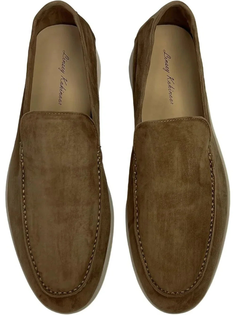 Men's Brown Loafers Shoes Genuine Sheepskin Suede Solid Minimalist Slip On